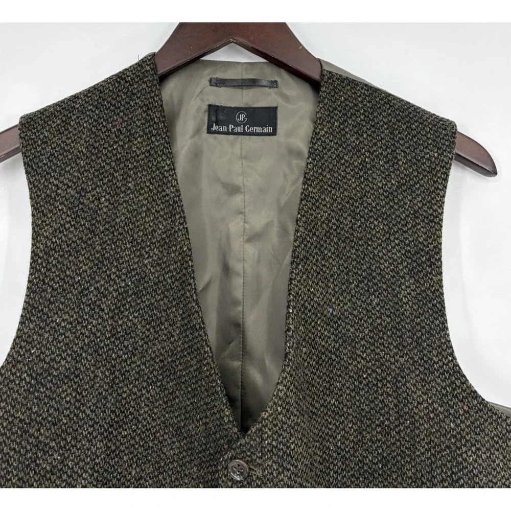 Vintage Jean Paul Germain Waistcoat Vest Size Large Wool Woven